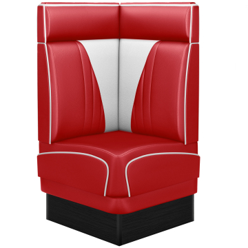 DINER VEGAS 2 | Diner Eckbank | B:H 64 x 123 cm | V-Steppung | Rot | Leder
