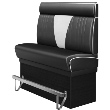 DINER VEGAS 2 | Diner Hochbank | B:H 140 x 153 cm | V-Steppung | Schwarz | Leder