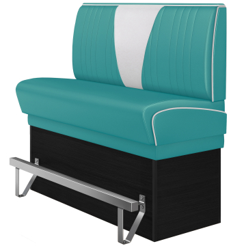DINER VEGAS 2 | Diner Hochbank | B:H 180 x 133 cm | V-Steppung | Türkis | Leder