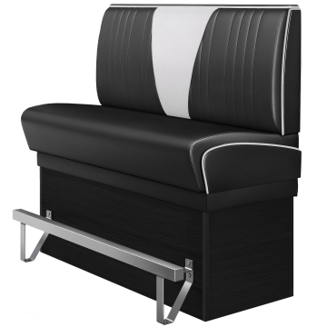 DINER VEGAS 2 | Diner Hochbank | B:H 200 x 133 cm | V-Steppung | Schwarz | Leder