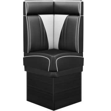 DINER VEGAS 2 | Panca componibile modulo angolare per locali | L:H 64 x 153 cm | Trapuntatura a V | Nero | Pelle