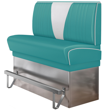 DINER VEGAS 3 | Amerikaanse Diner Zitbank | B:H 200 x 133 cm | V-quilten | Turquoise | Leer