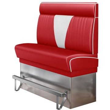 DINER VEGAS 3 | Cabina pancha Diner Americano | L:H 140 x 153 cm | Trapuntatura a V | Rosso | Pelle
