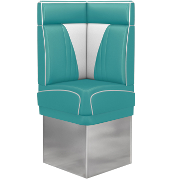 DINER VEGAS 3 | Diner Corner Booth | W:H 64 x 153 cm | V-quilting | Turquoise | Leather