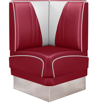 DINER VEGAS 3 | Diner Eckbank | B:H 64 x 103 cm | V-Steppung | Rot | Leder