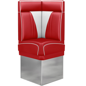DINER VEGAS 3 | Diner Eckbank | B:H 64 x 153 cm | V-Steppung | Rot | Leder