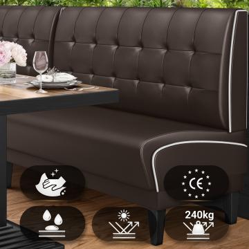 DINER 1 | American Diner Bench | W:H 120 x 123 cm | Chesterfield NO Button | Brown | Leather