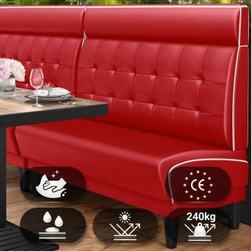 DINER 1 | Restaurantsofa i diner stil | B: H 100 x 123 cm | Chesterfield NO-knapp | rød | lær