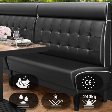 DINER 1 | American diner bås | B:H 100 x 123 cm | Chesterfield NO-knapp | Svart | Läder