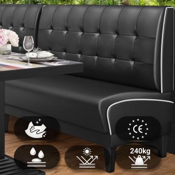 DINER 1 | Dinerbank | B:H 100 x 103 cm | Chesterfield NO Button | Schwarz | Leder