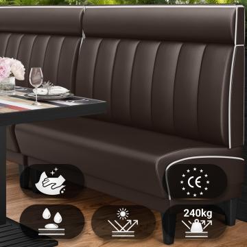 DINER 1 | American diner bås | B:H 100 x 123 cm | Randig | Brun | Läder