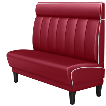 DINER 1 | Restaurantsofa i diner stil | B: H 100 x 123 cm | Stripete | rød | lær