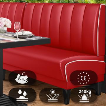 DINER 1 | American diner bås | B:H 100 x 103 cm | Randig | Röd | Läder