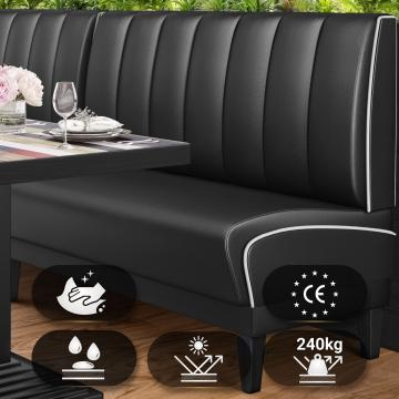 DINER 1 | Dinerbank | B:H 140 x 103 cm | Gestreift | Schwarz | Leder