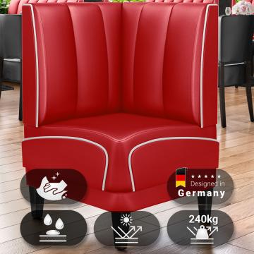 DINER 1 | Diner Hoekbank | B:H 64 x 103 cm | Gestreept | Bruin | Leer