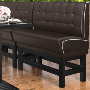 DINER 1 | Diner Hochbank | B:H 100 x 133 cm | Chesterfield NO Button | Braun | Leder