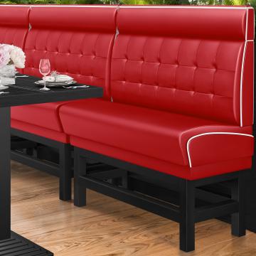 DINER 1 | Hög diner soffa | B:H 100 x 153 cm | Chesterfield NO-knapp | Röd | Läder