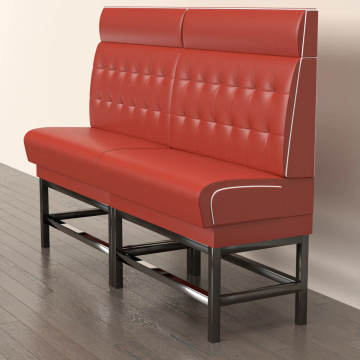 DINER 1 | Ravintola sohvat | S:K 120 x 153 cm | Chesterfield NO-painike | Punainen | Nahka