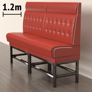 DINER 1 | Ravintola sohvat | S:K 120 x 153 cm | Chesterfield NO-painike | Punainen | Nahka