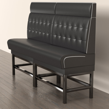 DINER 1 | Ravintola sohvat | S:K 120 x 153 cm | Chesterfield NO-painike | Musta | Nahka