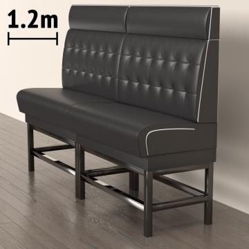 DINER 1 | Ravintola sohvat | S:K 120 x 153 cm | Chesterfield NO-painike | Musta | Nahka