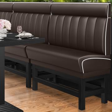 DINER 1 | Counter Height Banquette Bench | W:H 100 x 153 cm | Striped | Brown | Leather