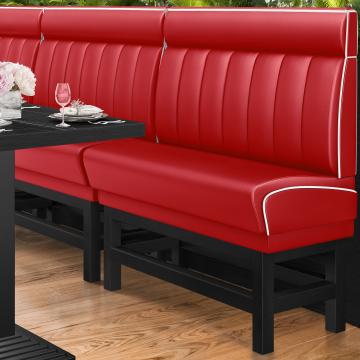 DINER 1 | Høy restaurantsofa | B: H 100 x 153 cm | Stripete | rød | lær