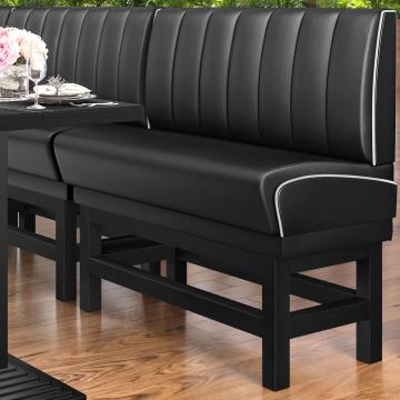 DINER 1 | Counter Height Banquette Bench | W:H 120 x 133 cm | Striped | Black | Leather