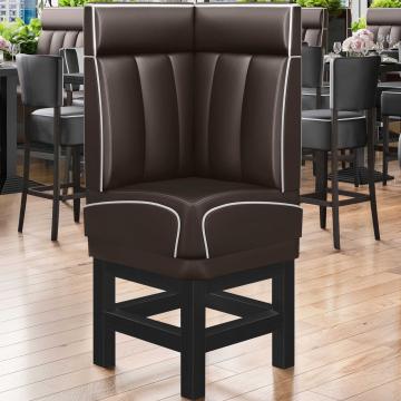 DINER 1 | Diner Eckbank | B:H 64 x 153 cm | Gestreift | Braun | Leder