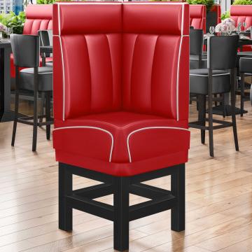 DINER 1 | Diner Eckbank | B:H 64 x 133 cm | Gestreift | Rot | Leder