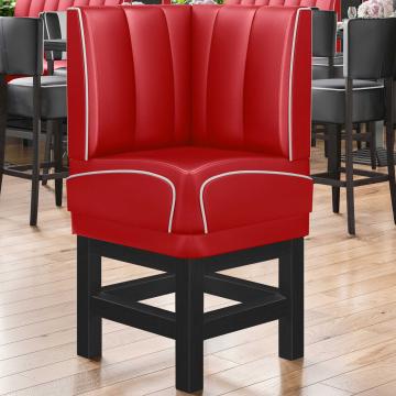 DINER 1 | Diner Eckbank | B:H 64 x 133 cm | Gestreift | Rot | Leder