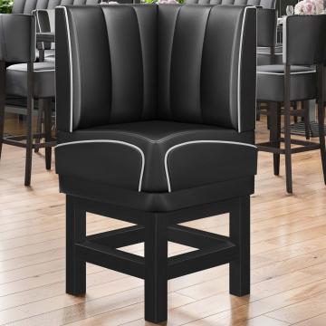 DINER 1 | Diner Eckbank | B:H 64 x 133 cm | Gestreift | Schwarz | Leder