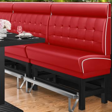 DINER 1 | Hög diner soffa | B:H 100 x 153 cm | Chesterfield NO-knapp | Röd | Läder