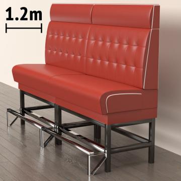 DINER 1 | Ravintola sohvat | S:K 120 x 153 cm | Chesterfield NO-painike | Punainen | Nahka