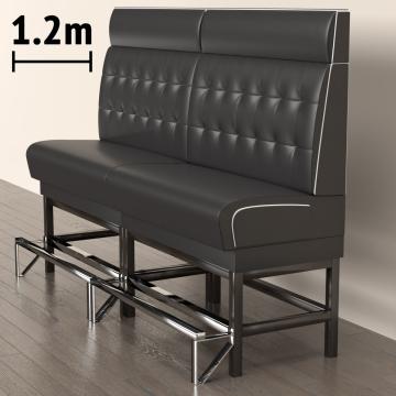 DINER 1 | Ravintola sohvat | S:K 120 x 153 cm | Chesterfield NO-painike | Musta | Nahka