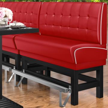 DINER 1 | Diner Hochbank | B:H 100 x 133 cm | Chesterfield NO Button | Rot | Leder
