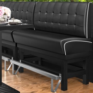 DINER 1 | Diner Hochbank | B:H 100 x 133 cm | Chesterfield NO Button | Schwarz | Leder