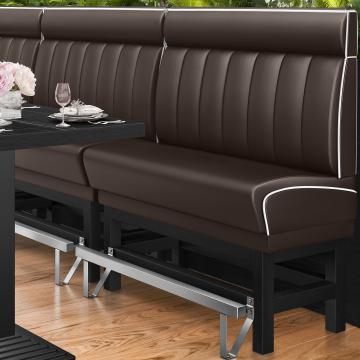 DINER 1 | Hög diner soffa | B:H 100 x 153 cm | Randig | Brun | Läder