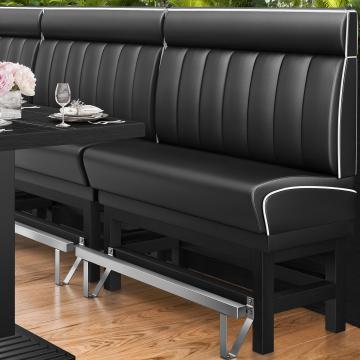 DINER 1 | Hög diner soffa | B:H 100 x 153 cm | Randig | Svart | Läder