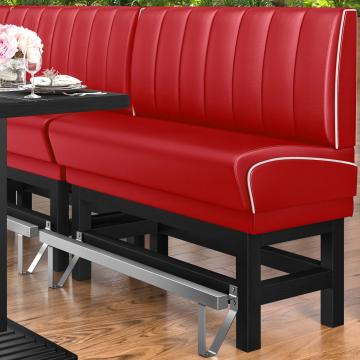 DINER 1 | Diner Hochbank | B:H 100 x 133 cm | Gestreift | Rot | Leder
