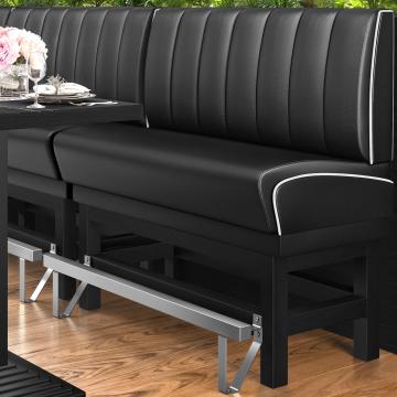 DINER 1 | Diner Hochbank | B:H 100 x 133 cm | Gestreift | Schwarz | Leder