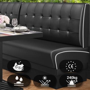 DINER 2 | American diner bås | B:H 100 x 103 cm | Chesterfield NO-knapp | Svart | Läder