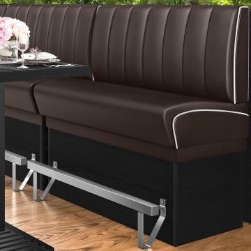 DINER 2 | Diner High Bench | szer. 100 x 133 cm | paski | brąz | skóra