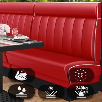 DINER 2 | Sohvaloosi | S:K 120 x 123 cm | Raidallinen | Punainen | Nahka