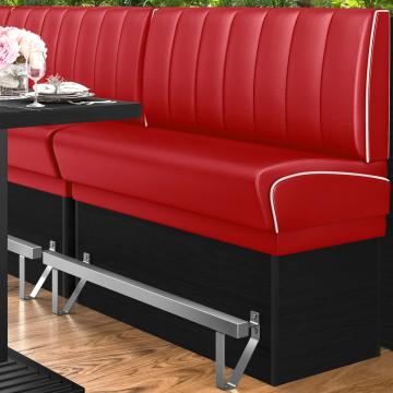 DINER 2 | Hög diner soffa | B:H 100 x 133 cm | Randig | Röd | Läder