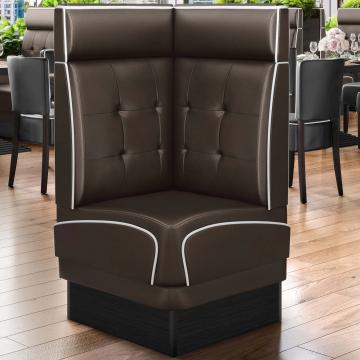 DINER 2 | Diner Hoekbank | B:H 64 x 123 cm | Chesterfield NO Button | Bruin | Leer