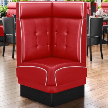 DINER 2 | Diner Hoekbank | B:H 64 x 123 cm | Chesterfield NO Button | Rood | Leer