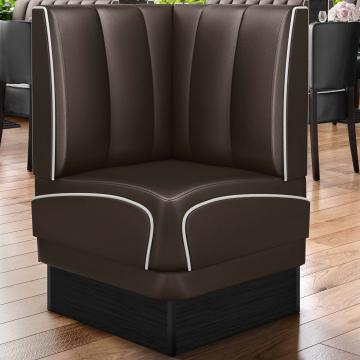 DINER 2 | Diner Hoekbank | B:H 64 x 103 cm | Gestreept | Bruin | Leer