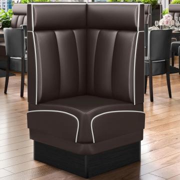 DINER 2 | Diner Hoekbank | B:H 64 x 123 cm | Gestreept | Bruin | Leer