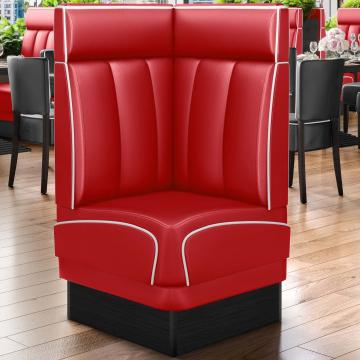 DINER 2 | Diner Hoekbank | B:H 64 x 123 cm | Gestreept | Rood | Leer